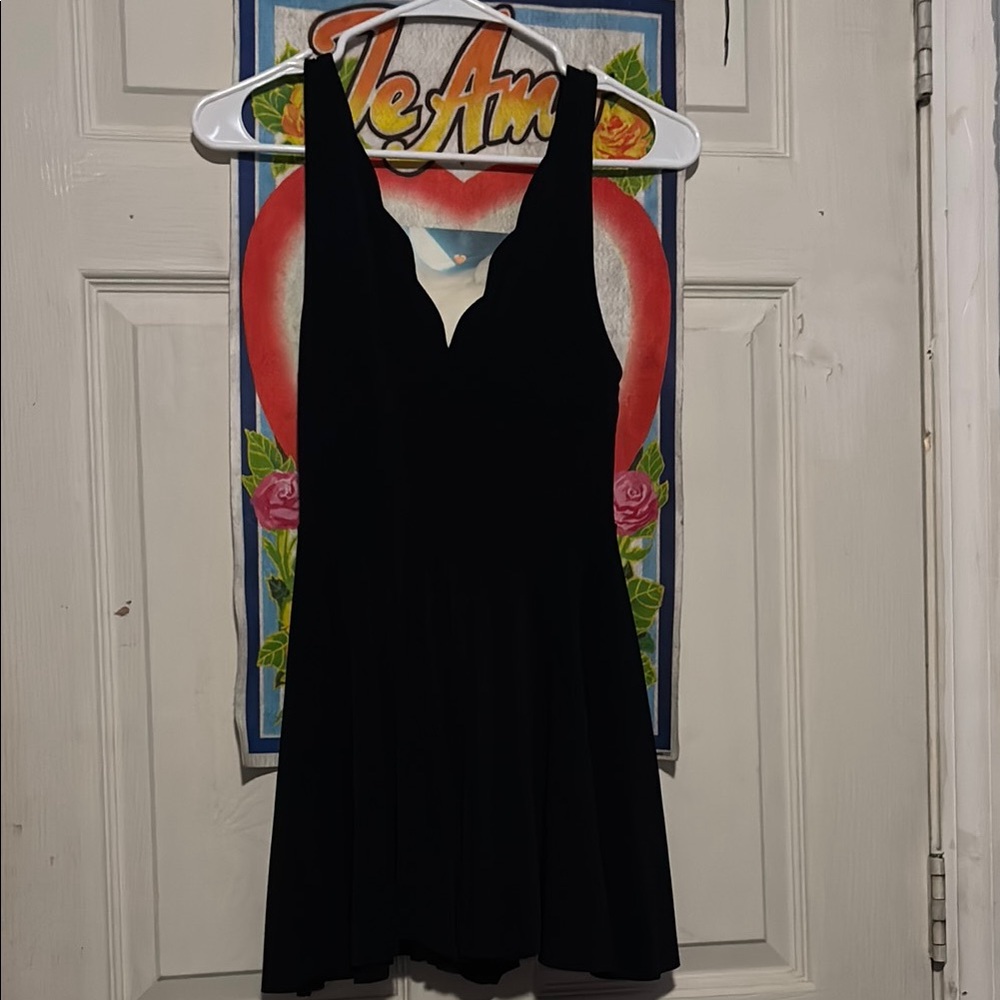 Kimchi Blue Black Scalloped Mini Dress